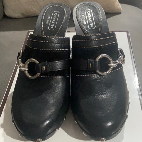 Vintage coach black clogs - Picture 1 of 7